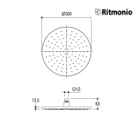 MEDIDAS ROCIADOR DUCHA 30cm RITMONIO